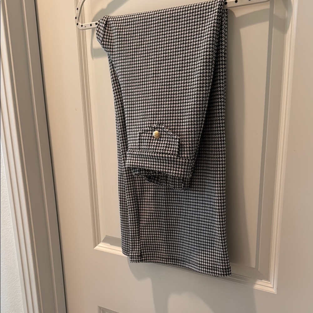 Black and White Girls Houndstooth Pants